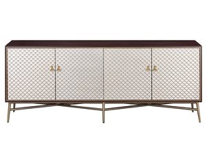 Miniaturka 2 - Elegancka komoda orzech włoski z ozdobnymi uchwytami w kształcie liścia