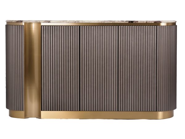 Stylowa komoda w kolorze grafitowym z marmurowym blatem