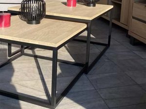 Miniaturka 5 - Stoliki kawowe dębowe loft w aranżacji z dekoracjami świecami