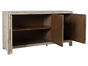 Miniaturka 1 - Drewniana komoda w stylu rustykalnym z metalowymi uchwytami