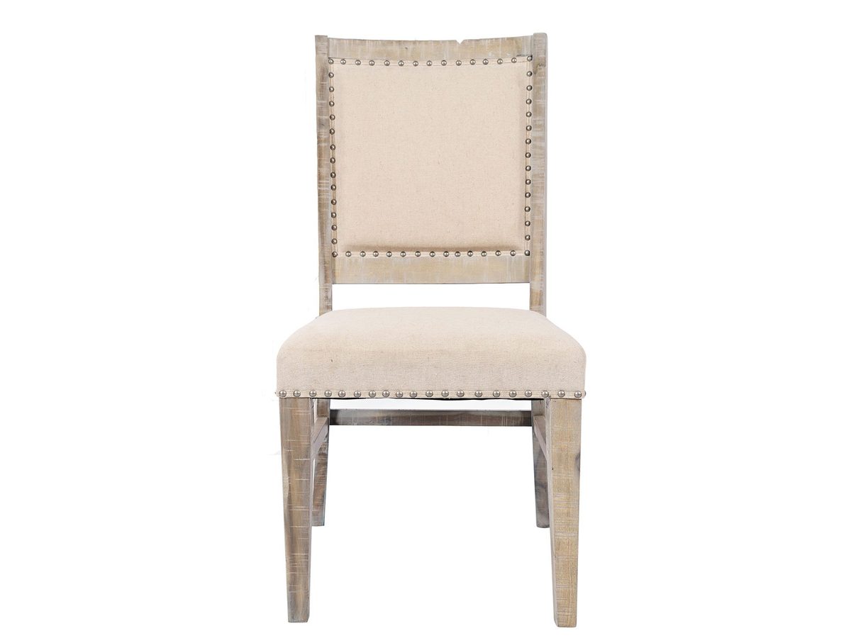 Krzesło tapicerowane w stylu rustykalnym z przetarciami shabby chic – Avola