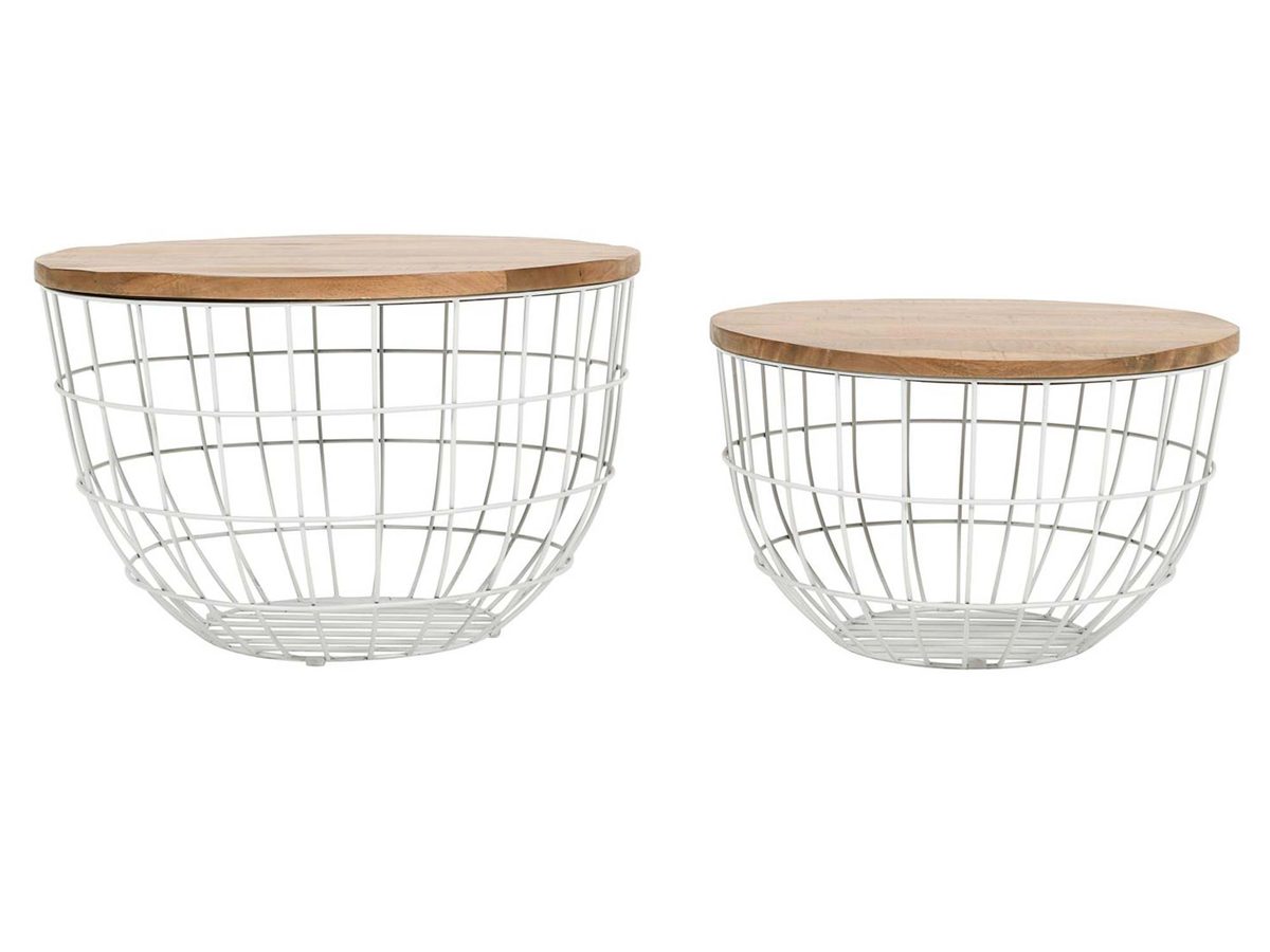 Zestaw Stolika Białego z Metalową Podstawą w Kształcie Koła – Avola