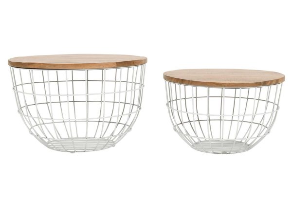 Zestaw Stolika Białego z Metalową Podstawą w Kształcie Koła – Avola