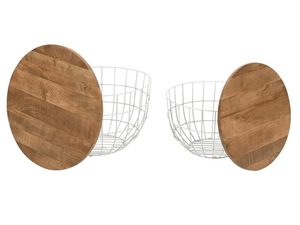 Miniaturka 4 - Zestaw Stolika Białego z Metalową Podstawą w Kształcie Koła – Avola