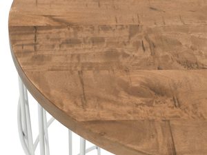 Miniaturka 6 - Zestaw Stolika Białego z Metalową Podstawą w Kształcie Koła – Avola