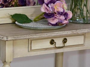 Miniaturka 3 - Drewniana konsola z dekoracyjnymi frontami w stylu prowansalskim kolor biały