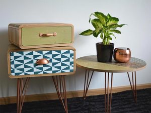 Miniaturka 5 - Stolik retro z miedzianymi nogami