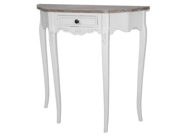 Konsola prowansalska z bielonym wykończeniem – Sorrento White