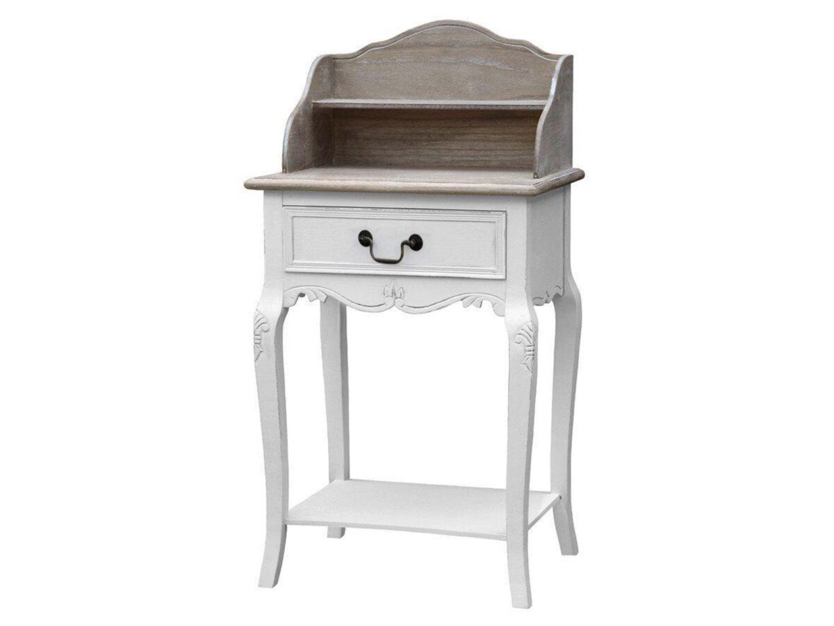 Komoda prowansalska z rzeźbieniami i subtelnym przetarciem – Sorrento White