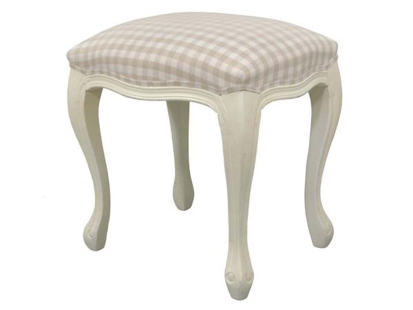 Siedzisko tapicerowane prowansalskie z kremową tkaniną – TA325B