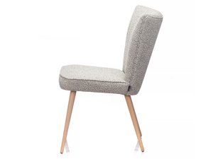 Miniaturka 9 - Krzesło tapicerowane boucle beżowe z drewnianymi nogami profil