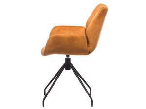 Miniaturka 3 - Krzesło obrotowe karmelowe welurowe z metalową podstawą profil