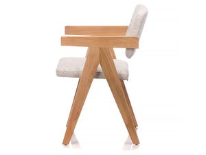 Miniaturka 2 - Krzesło tapicerowane beżowe z dębową ramą profil konstrukcji