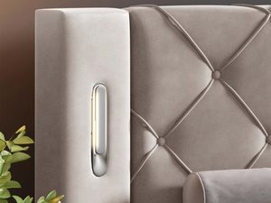 Miniaturka 4 - Nowoczesne łóżko elektrycznie regulowane pikowane zagłowie Skin