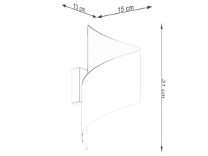 Miniaturka 12 - Rysunek techniczny kinkietu spiralnego z wymiarami