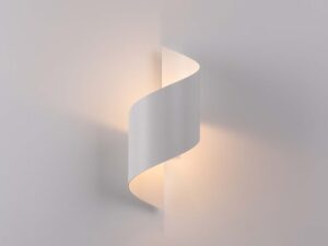 Miniaturka 2 - Biały kinkiet spiralny z ciepłym światłem LED