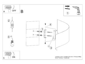 Miniaturka 13 - Instrukcja montażu kinkietu ściennego ze schematem podłączenia