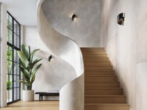 Miniaturka 14 - Czarne kinkiety spiralne przy schodach w nowoczesnym wnętrzu