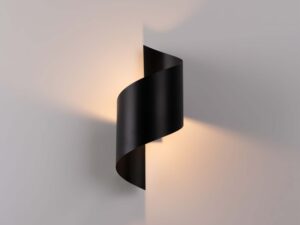 Miniaturka 2 - Spiralny kinkiet czarny z ciepłym światłem LED