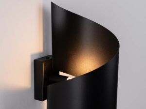 Miniaturka 6 - Czarny kinkiet spiralny z widocznym efektem świetlnym wewnątrz klosza