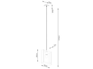 Miniaturka 13 - Rysunek techniczny lampy wiszącej z wymiarami w centymetrach