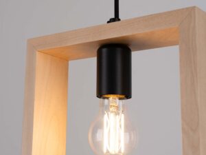 Miniaturka 6 - Żarówka LED filamentowa w drewnianej ramie lampy wiszącej