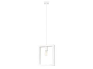 Miniaturka 18 - Biała lampa sufitowa z geometryczną ramą kwadratową na kablu