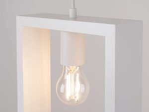 Miniaturka 5 - Lampa ramowa biała z żarówką LED emitującą ciepłe światło