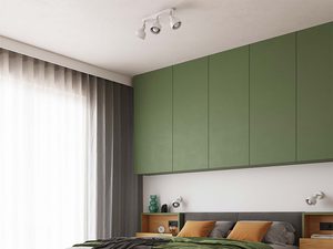 Miniaturka 13 - Aranżacja sypialni z białymi lampami sufitowymi i kinkietami nocnymi