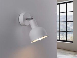 Miniaturka 2 - Świecący kinkiet ścienny biały z chromowanym przegubem