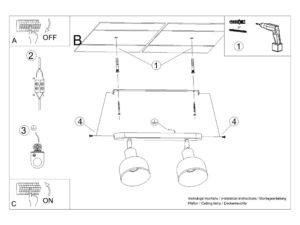 Miniaturka 12 - Instrukcja montażu plafonu sufitowego dwupunktowego z kloszami dzwonkowymi
