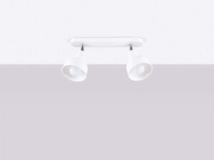 Miniaturka 1 - Plafon dwupunktowy biały matowy z kloszami dzwonkowymi w aranżacji sufitu