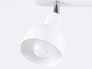 Miniaturka 3 - Plafon dwupunktowy biały matowy z dwoma kloszami dzwonkowymi symetrycznie