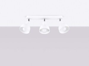 Miniaturka 1 - Plafon trójpunktowy biały matowy z kloszami dzwonkowymi w aranżacji sufitu