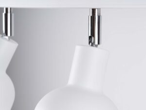 Miniaturka 10 - Plafon trójpunktowy biały matowy z trzema kloszami dzwonkowymi symetrycznie