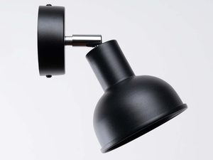 Miniaturka 6 - Metalowy kinkiet czarny matowy z regulowanym kloszem kopułkowym