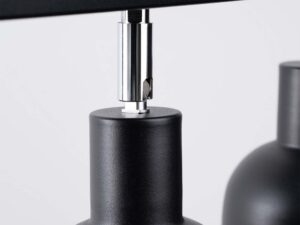 Miniaturka 6 - Detal wnętrza czarnego klosza dzwonkowego plafonu z gniazdem E27 zbliżenie