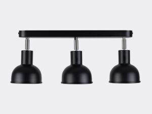 Miniaturka 3 - Wnętrze owalnej czarnej podstawy plafonu trójpunktowego z okablowaniem