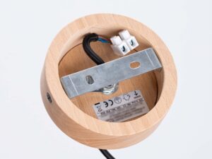 Miniaturka 14 - Drewniana podsufitka lampy z metalowym uchwytem i kostką elektryczną