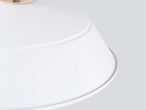 Miniaturka 9 - Detal białego klosza lampy wiszącej zbliżenie na krawędź