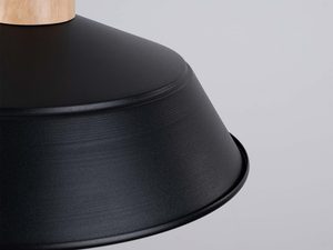 Miniaturka 14 - Czarny matowy klosz metalowy lampy z dekoracyjnym przetłoczeniem