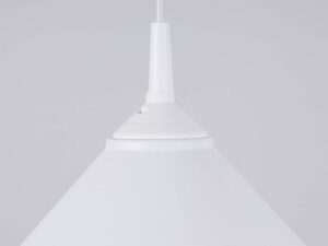 Miniaturka 7 - Detal mocowania przewodu do klosza lampy wiszącej białej