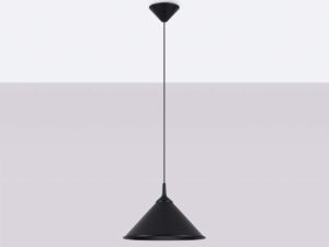 Miniaturka 2 - Czarna metalowa lampa wisząca ze stożkowym kloszem