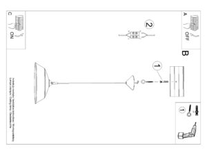 Miniaturka 14 - Instrukcja montażu lampy wiszącej białej z szerokim kloszem
