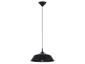 Miniaturka 18 - Lampa wisząca czarna metalowa z szerokim kloszem