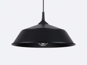 Miniaturka 5 - Lampa wisząca czarna metalowa z widoczną żarówką LED zbliżenie