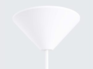 Miniaturka 8 - Biała podsufitka lampy wiszącej metalowej zbliżenie