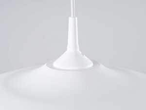 Miniaturka 7 - Detal mocowania klosza do przewodu lampy wiszącej białej