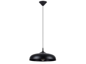 Miniaturka 18 - Lampa wisząca czarna metalowa z widoczną żarówką