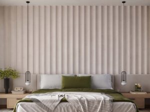 Miniaturka 13 - Lampy wiszące czarne z klatką w aranżacji sypialni przy łóżku